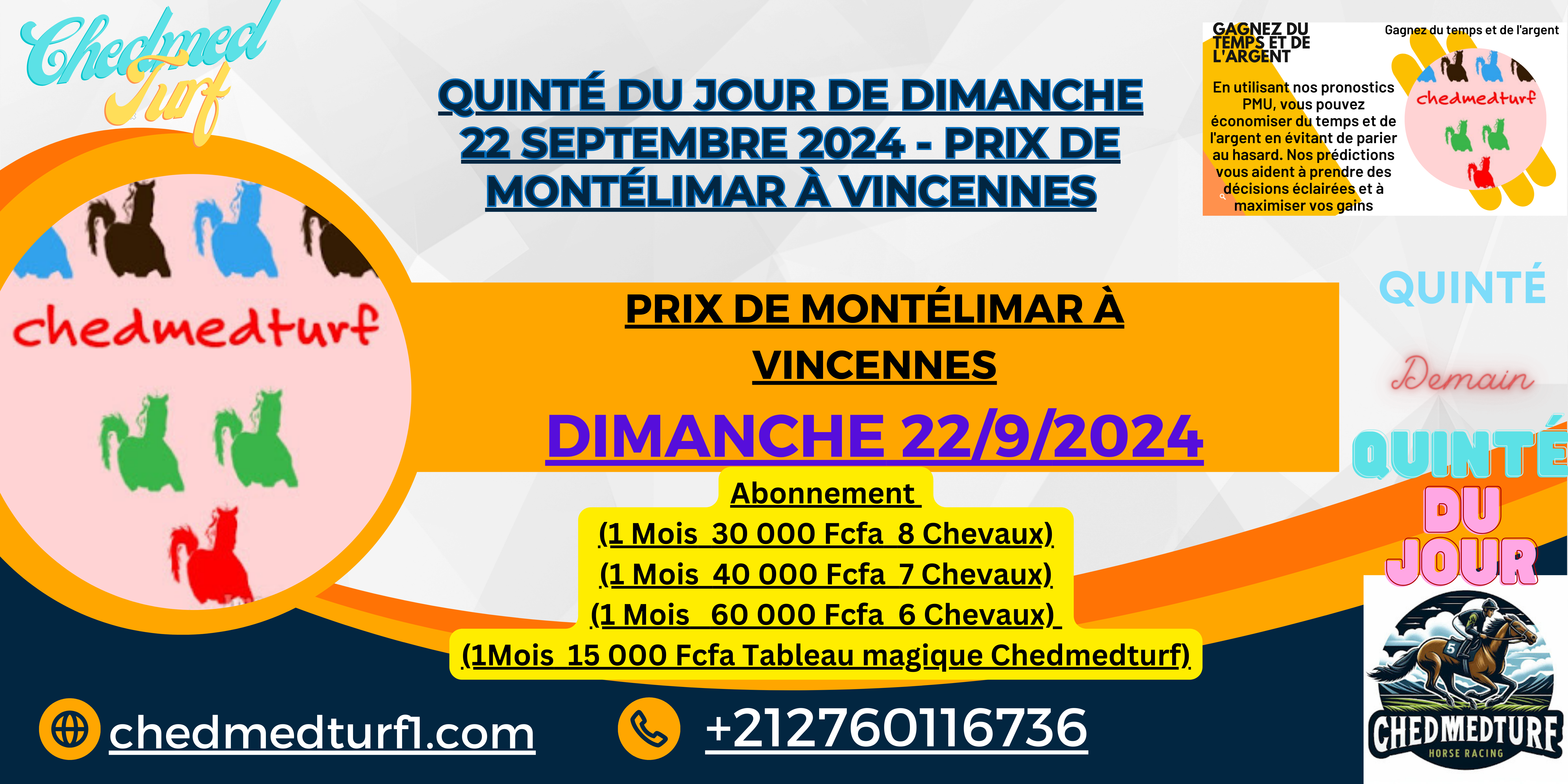 Quinté du Jour de Dimanche 22 Septembre 2024